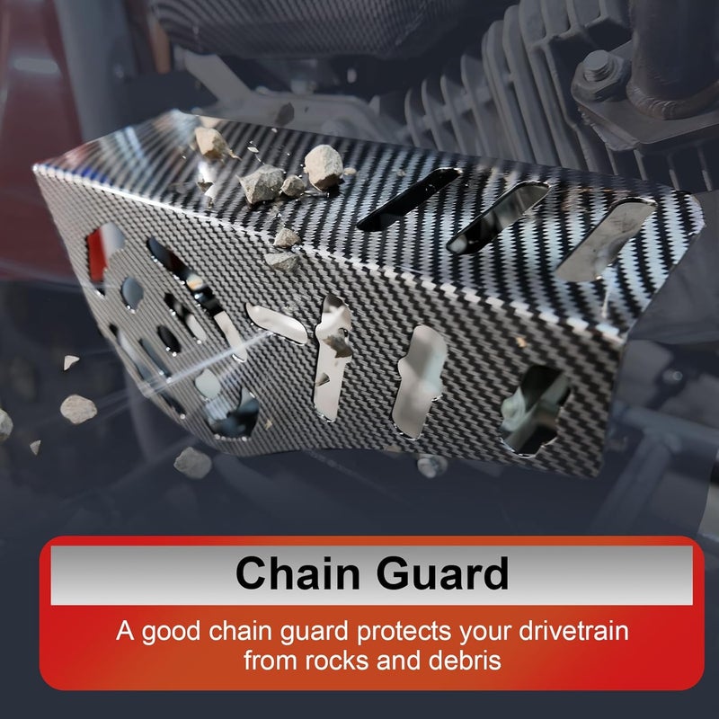 CUQFVAT Mini Bike Clutch Cover Chain Guard for Coleman CT200U CT200U-EX CT100 BT200X for Predator 212cc 196cc Engines Minibike Parts (Carbon Fibre Pattern) - Image 3